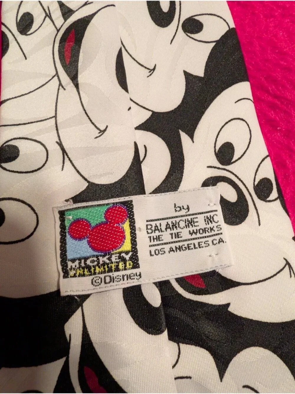 Vintage Mickey Mouse Necktie Unlimited Balancine Silk Print Face 90s Graphic Tie